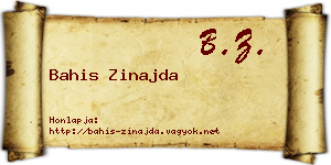 Bahis Zinajda névjegykártya